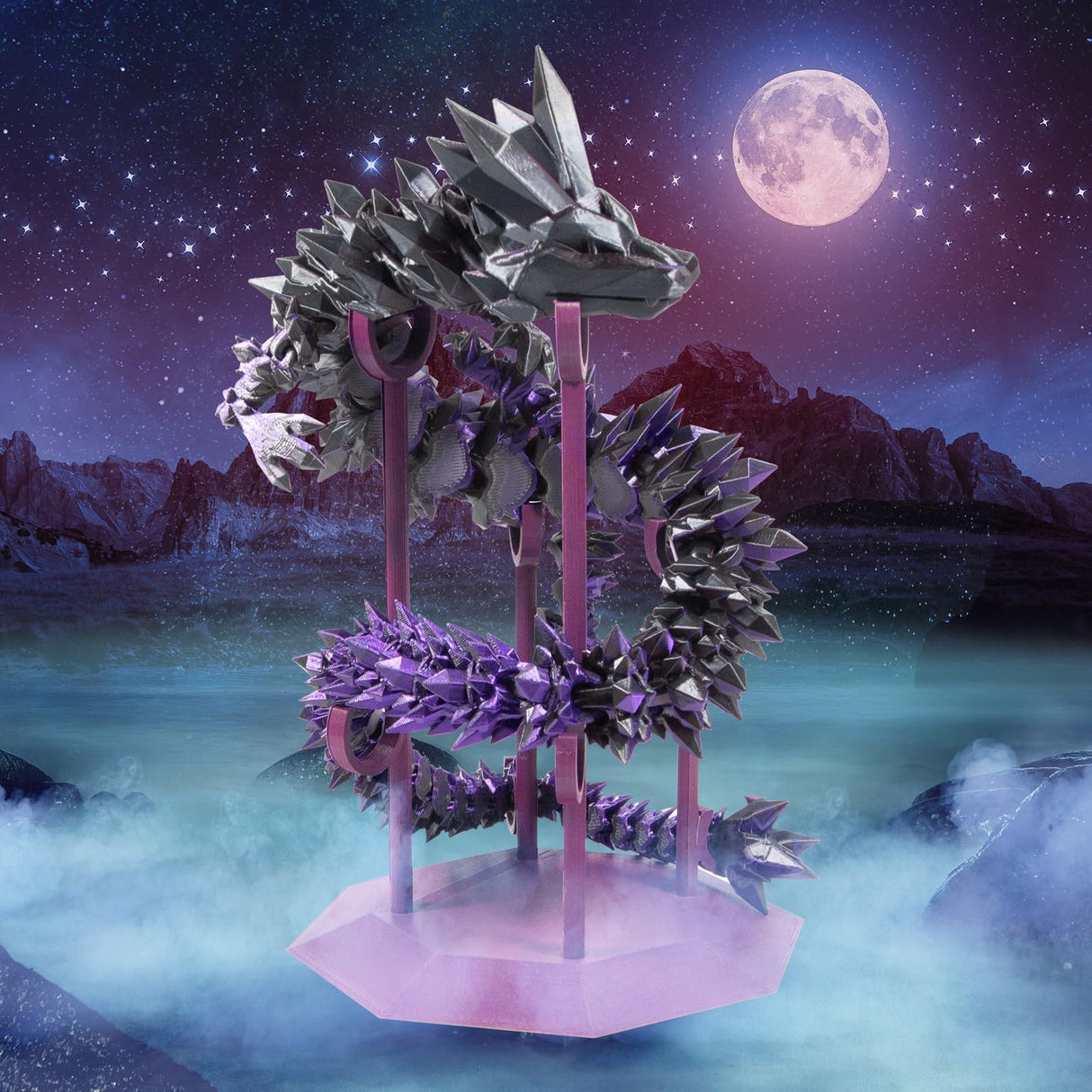 iSANMATE 3D Printer Filament, PLA Filament 1.75mm Dual Color Filament, Shiny Silk PLA Coextruded Filament, 3D Printing Filament Magic PLA, 1 kg/Spool (Black+Purple) iSANMATE