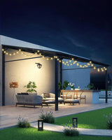 GarveeLife 12' x 16' Lean to Gazebo, Hardtop Wall Pergola with Polycarbonate Roof, Aluminum Frame Mounted Gazebo for Lawn Patio Deck Yard and Party Garveelife