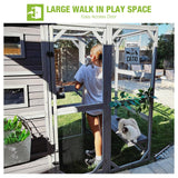 Cat Enclosure Outdoor Wooden Cat House Large Catio Vertial Kitten Kennel Cat Cage 4 Tiers 77" L x 36" W x 69" H MEDEHOO