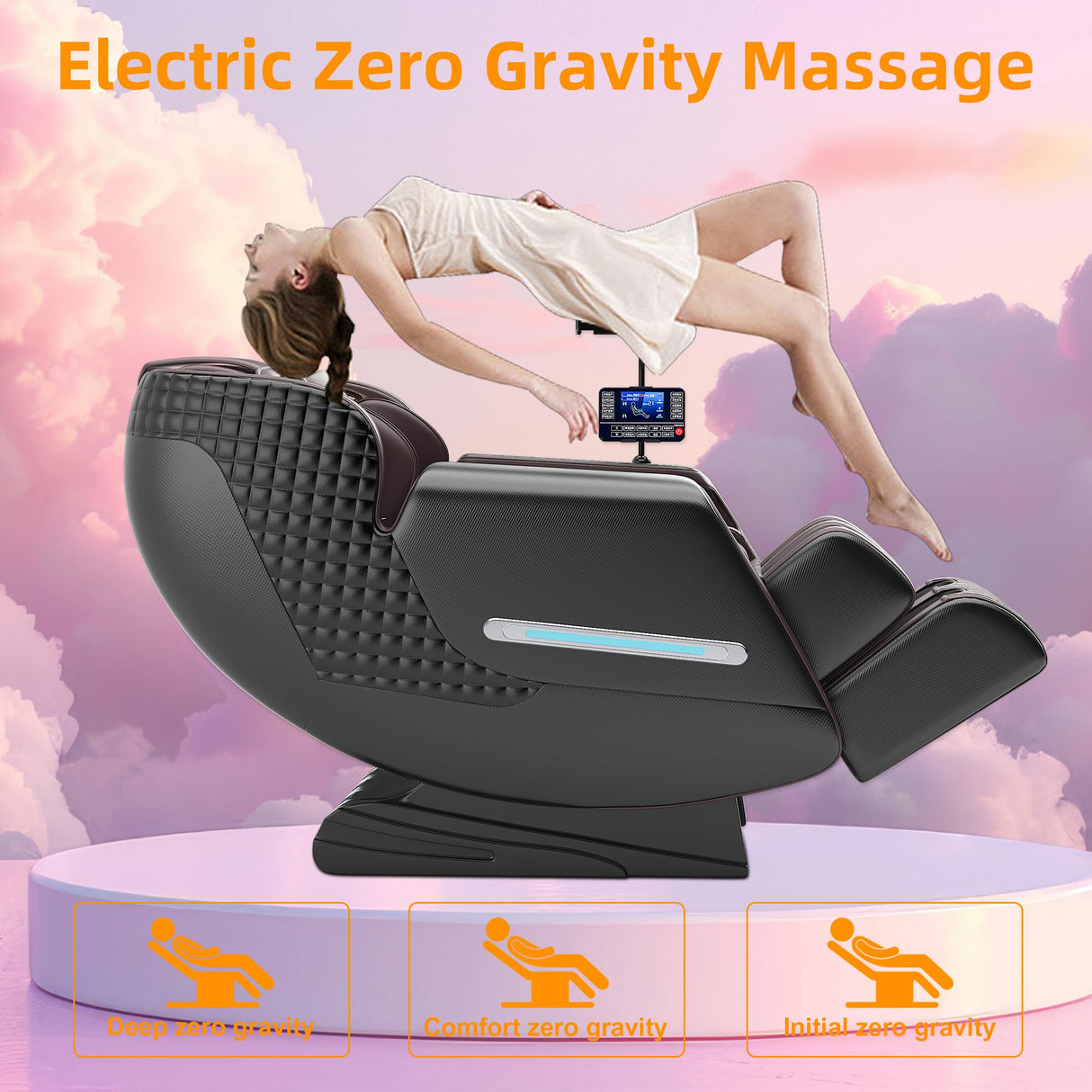 Massage Chairs Full Body, 4D Zero Gravity Shiatsu Massage Chair Recliner, Core Heating, 5 Massage Techniques, Deep Yoga Stretch, Foot Rollers, Airbags, Phone Controller, Bluetooth Speaker DODOPEN
