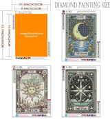 Axquilon 3 Pack Diamond Art Kits for Adults, Tarot Diamond Painting Kits for Adults Beginner, DIY 5D Full Drill Gem Art for Home Wall Decor 12x16 inch Axquilon