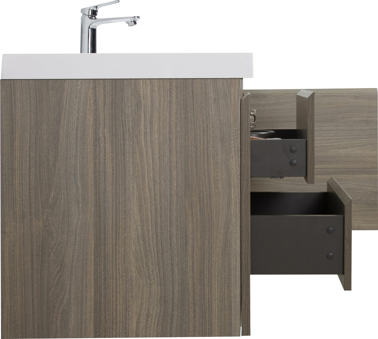 60" Floating Bathroom Vanity with Single Sink, Ash Grey, 2 Drawers, 2 Doors, Resin Top Basin，Easy to Install，for Bathroom，60 Bathroom Vanity，Floating Vanity Bathroom，Bathroom Sink Cabinet Generic