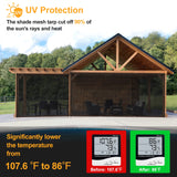 UCINNOVATE 10x10 FT Sunblock Mesh Shade, 90% Sun Shade Cloth Fabric Plants Shade Screen Netting with Grommets, Durable Sunshade UV Resistant Fabric for Pergola Patio Lawn Garden Deck or Dog Kennel UCINNOVATE