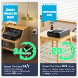 Grimtron Biometric Gun Safe for Handgun, Smart Clock Safe with 2-in-1 Watch & Phone Wireless Charging, Bedside Pistol Safe with Backlit Keypad, Nightstand Handgun Safe with LED Light Grimtron