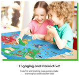 World Map Puzzle for Kids - 75 Piece - World Puzzles with Continents - Childrens Jigsaw Geography Puzzles for Kids Ages 4-8, 5, 6, 7, 8-10 Year Olds - Globe Atlas Puzzle Maps Momo & Nashi