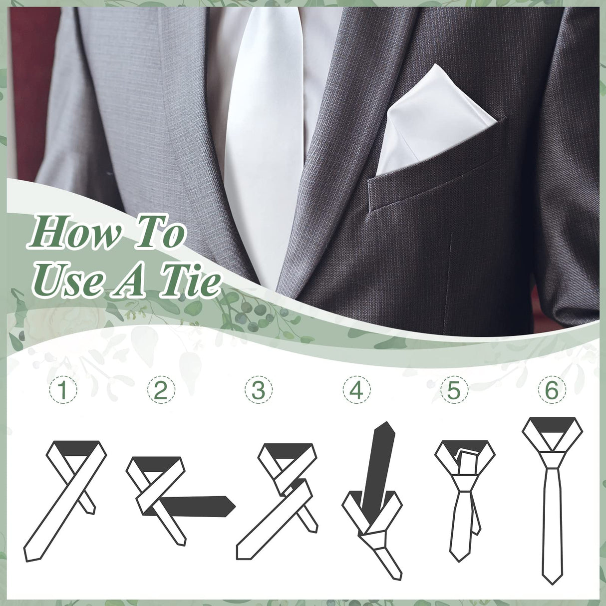 12 Pcs Sublimation White Ties Set for Men with Pocket Square Solid White Blank Necktie Men's Plain Satin Tie Pure Color Polyester Tie Heat Transfer Neckwear for Wedding Party Formal Occasion 57 Inch Sintuff