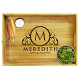 Premium Monogrammed Bamboo Wood Serving Tray with Handles - Personalized and Custom Engraved for Free The Wedding Party Store