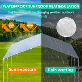 12 x 20 Ft Carport Replacement Canopy Cover Garage Top Tent Shelter Tarp,200G Heavy Duty Car Port Canopy Tent,Grey Waterproof & UV Protected Tarp with 52 Ball Bungees (Frame Not Include) ZAZTLL