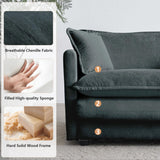 mikibama Modular Sectional Sofa, 111.5 Inch U Shaped Couch Set for Living Room, 3-Seater Comfy Cloud Couches with Movable Ottoman, DIY Combination, Chenille, Grey mikibama