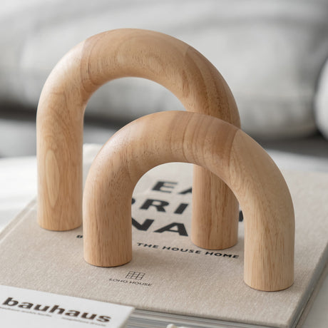 PEAKOLY Wood Arch Decorative Objects - Suitable for Coffee Table Decor, Neutral Home Decor for Shelves, Shelf Decor Aesthetic, Modern Bookshelf Decor, Entryway Decor, Home Decorations for Living Room PEAKOLY