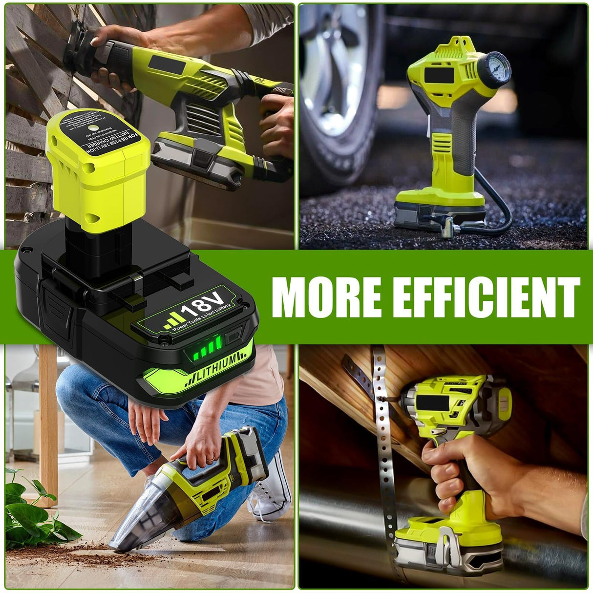Upgraded 3.8Ah Replacement for Ryobi 18V Battery Lithium and Charger Compatible with Ryobi 18 Volt Battery ONE+ Plus P102 P103 P104 P105 P107 P108 P109 Cordless Tools TURPOW