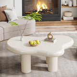 Tribesigns 39.4" Cloud Coffee Table, Cute Cream Coffee Table with 4 Solid Legs, Modern Carton Center Table for Living Room, Home Office, Funky Minimalist Tea Table (White) Tribesigns