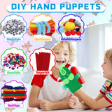 12 Pieces DIY Hand Puppets Making Kit Felt Sock Creative Art Craft Making Your Own Puppets Colorful Pompoms Wiggle Googly Eyes Storytelling Role Play Party Supplies Yaveron