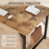 Furmax Computer Desk 40 Inch Small Office Desk with Storage Bag & Headphone Hook, Workstation for Home Office, Modern Writing Study Table (Rustic Brown) Furmax