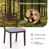 Giantex Wood Dining Chairs Set of 2, Upholstered Kitchen Chair with Solid Rubber Wood Frame, Armless Wooden Dining Side Chairs with Cushion Seat, Farmhouse High Ladder Dining Room Chair Giantex
