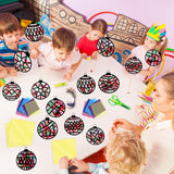 EggSun 36 Sets Christmas Balls Suncatchers Craft Kit for Kids Ornaments Stained Glass Christmas Window Arts and Crafts Kit for Classroom Holiday Projects Home Party Favors Decorations Ages 4 8 12 EggSun