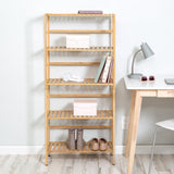 Honey-Can-Do 5-Tier Bamboo Shelf Adjustable, Bamboo Bookshelf, Natural Honey-Can-Do