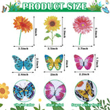 Tenceur 44 Pcs Diamond Art Window Clings Diamond Sun Painting Stickers Butterfly Flower Stained Glass Painting Kit, DIY Stickers Gem Art for Adults Home Decor, Anti Collision Birds Decals Tenceur