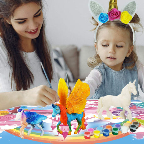 whatstem DIY Painting Unicorn Kit Arts and Crafts Set for Kids or Girls Decorate and Drawing 3D Toys for Children Gift(6 Unicorns) whatstem