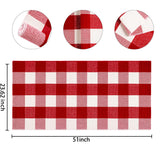 Christmas Outdoor Rugs 24 x 51''Red White Buffalo Plaid Front Porch Rug Hand-Woven Machine Washable Indoor/Outdoor Layered Door Mats for Entryway/Bedroom/Outdoor BUAGETUP