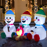 Joiedomi 6 FT Long Christmas Inflatable Snowman with Campfire, 3 Pack Small Snowman with Built-in LEDs Christmas Blow Up Yard Decoration with Light for Xmas Party Outdoor, Garden, Lawn Winter Decor Joiedomi