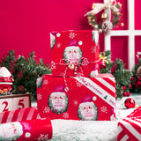 WRAPAHOLIC Reversible Christmas Wrapping Paper - Mini Roll - 17 Inch x 33 Feet - Red Santa Claus and Stripes Design for Christmas, Holiday, Party Celebration WRAPAHOLIC