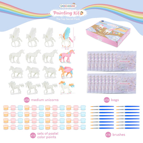 Unicorn Party Favors Painting Kit Pack 16 - BONNYCO | Pinata Stuffers, Kids Party Favors, Prizes for Kids, Unicorn Party Supplies, Paint Party Favors, Girls Birthday Party Favors for Kids Goodie Bags BONNYCO