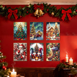 6 Pack Christmas Diamond Painting Kits for Adults- Christmas Diamond Art Kits for Adults, Christmas Tree Snowman Boots Santa Claus Truck Gnome Diamond Painting for Home Wall Decor 12x16 Inch HITO