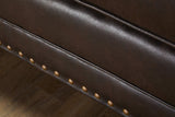 Roundhill Furniture Leinster Faux Leather Loveseat with Antique Bronze Nailheads Roundhill Furniture