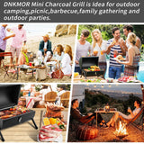 Portable Charcoal Grill, Tabletop Outdoor Barbecue Smoker, Small BBQ Grill for Outdoor Cooking Backyard Camping Picnics Beach by DNKMOR GREEN WoodArtSupply