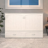 AFI, Southampton Murphy Bed Chest Queen with 6" Mattress, Storage Drawer & Built-in USB Charger, White AFI
