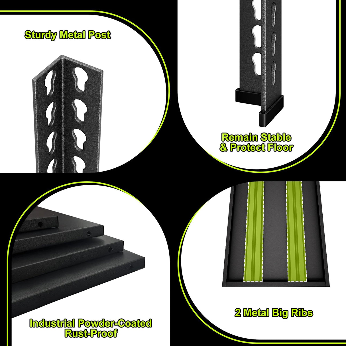 SDXYSTCE Garage Shelving Heavy Duty 2500LBS Loads, 48" W Adjustable Garage Storage Shelves, 5-Tier Metal Shelving Units and Storage, Industrial Utility Shelf, 48" Wx18 Dx78 H,Black SDXYSTCE