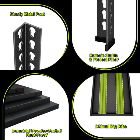SDXYSTCE Garage Shelving Heavy Duty 2500LBS Loads, 48" W Adjustable Garage Storage Shelves, 5-Tier Metal Shelving Units and Storage, Industrial Utility Shelf, 48" Wx18 Dx78 H,Black SDXYSTCE