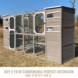 Gowoodhut Large Outdoor Catio Cat Enclosures - Wooden Cat House Weatherproof with Multi Platforms & Weather Resistant Roof, Catio Combined- 71" H 77" L Gowoodhut