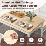 GOFLAME 5 Piece Dining Table Set for 4, Farmhouse Kitchen Table and 4 Chairs with Rubber Wood Legs, Space-Saving Wooden Dinette Set for Small Space, Dining Room, Breakfast Nook, Natural GOFLAME