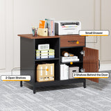 Tribesigns 63" Executive Desk with 31" File Cabinet, L-Shaped Office Desk with Drawer and Storage Shelves, Large Computer Desk Workstation Business Furniture Set for Home Office Tribesigns