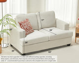 VanAcc Sofa, Comfy Sofa Couch with Extra Deep Seats, Modern Sofa- Loveseat, Couch for Living Room Apartment Lounge, Beige Chenille VanAcc
