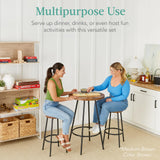 Best Choice Products Bistro Dining Set 3 Piece, Modern Round Counter Height Pub Table, Compact High Top with Bar Stools Pub Dining Set for Kitchen, Breakfast Room - Light Gray Best Choice Products