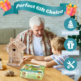 Wooden Birdhouse Kit for Adults to Build, DIY Bird House Craft Kits to Paint, Adult Woodworking Building Kits Birdhouse for Outside, Garden, Yard (Wood, 8.5in) Rioychan