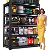 72”H Garage Shelving,Adjustable Garage Storage Shelves,2500LB Heavy Duty Shelves,Easy Assembly Metal Shelves, 5T Shelving Unit Metal Shelf Rack for Basement Industrial Black 72''H*35.4''W*15.7''D ZIWJHK