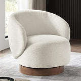 KISLOT Swivel Accent Chair Round Barrel Armchair Upholstered Performance Fabric for Living Room Bedroom Reading Waitingroom,2 PCS,Cream KISLOT