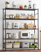 Sakugi Storage Shelves - 5 Tier Shelf Organizer, Sturdy Metal Garage Shelving with Adjustable Leveling Feet, Space-Saving Shelves Organizer for Pantry, Laundry, Kitchen (47" x 12" x 60", Black) Sakugi