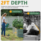 FOOWIN 2pcs 8x4x2ft Galvanized Raised Garden Bed, Planter Raised Garden Boxes Outdoor, Large Metal Raised Beds for Gardening, Garden Bed for Vegetables, Flowers, Herb,478 Gallon Capacity, Silver FOOWIN