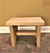 Classic Amish Reclaimed Wood Stool. Natural, Rustic, Solid. Versatile Home Decor Piece. Handmade in USA. Step/Sitting/Footstool/Plant Stand. 12 x 8.5 x 8 Authentic Amish