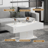 Led Coffee Table Living Room White Coffee Table Mesas De Centro Para Salas Modernas Nesting Coffee Table Modern Coffee Table for Living Room Sliding Center Table (White) HedoAjim