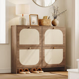 Nicetree Shoe Cabinet Storage for Entryway, Narrow Shoe Organizers with 4 Flip Drawers, Freestanding Large Shoe Rack with 3-Tier Adjustable Shelves for Hallway Nicetree