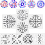 Outus 8 Pieces Mandala Dotting Stencils Reusable Mandala Stencil Template Set 8/12/16 Segment Painting Drawing Templates for Wood, Fabric, Glass, Metal, Walls DIY Painting Art Projects Outus