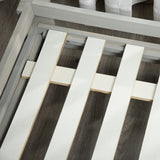 PawHut Large Dog Bed with Soft Foam Cushion, Wooden Dog Couch with Roomy Surface, Elevated, Slate Gray PawHut