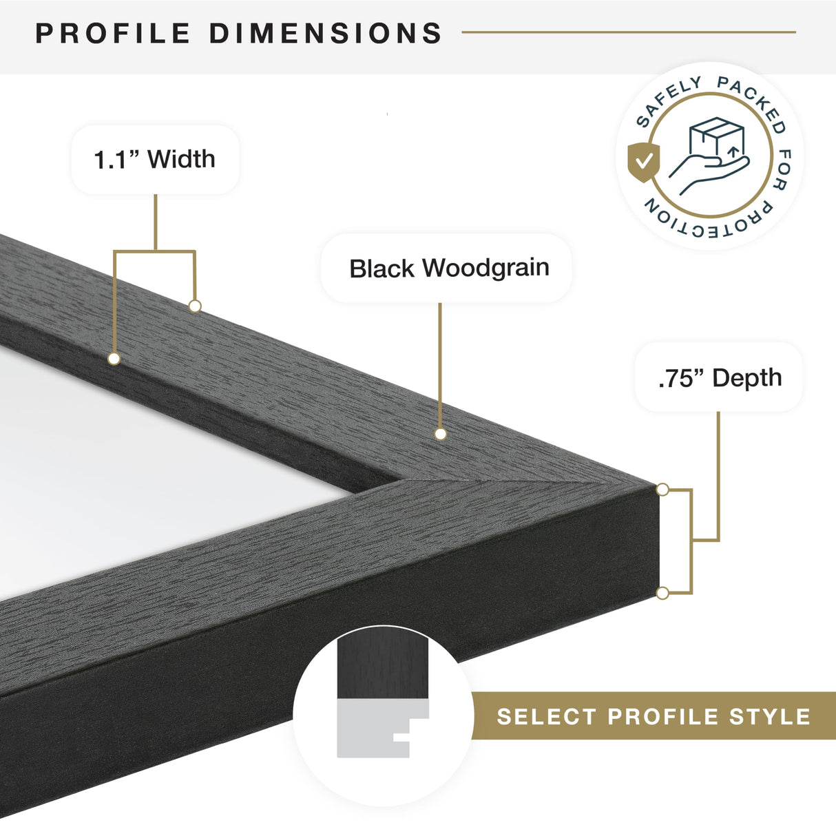 MCS Studio Gallery 18x24 Poster Frame Black Woodgrain, Vertical & Horizontal Wall Hanging Large Picture Frame for Photos, Posters & Art Prints (1-Pack) MCS