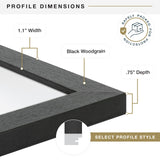 MCS Studio Gallery 18x24 Poster Frame Black Woodgrain, Vertical & Horizontal Wall Hanging Large Picture Frame for Photos, Posters & Art Prints (1-Pack) MCS